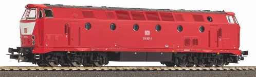 PIKO 59943 - H0 - Diesellok BR 219 U-Boot orientrot, Licht oben, DB AG, Ep. V